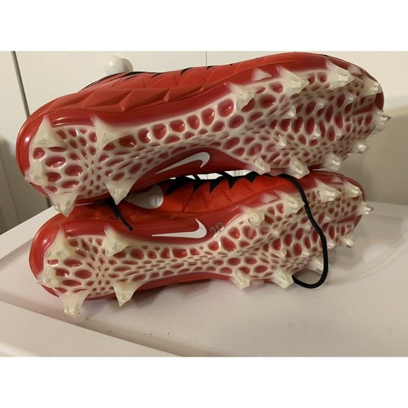 New Nike Alpha Menace Pro Mid Football Cleats Red/Black (922813-018) Men Size 16 - Picture 8 of 10